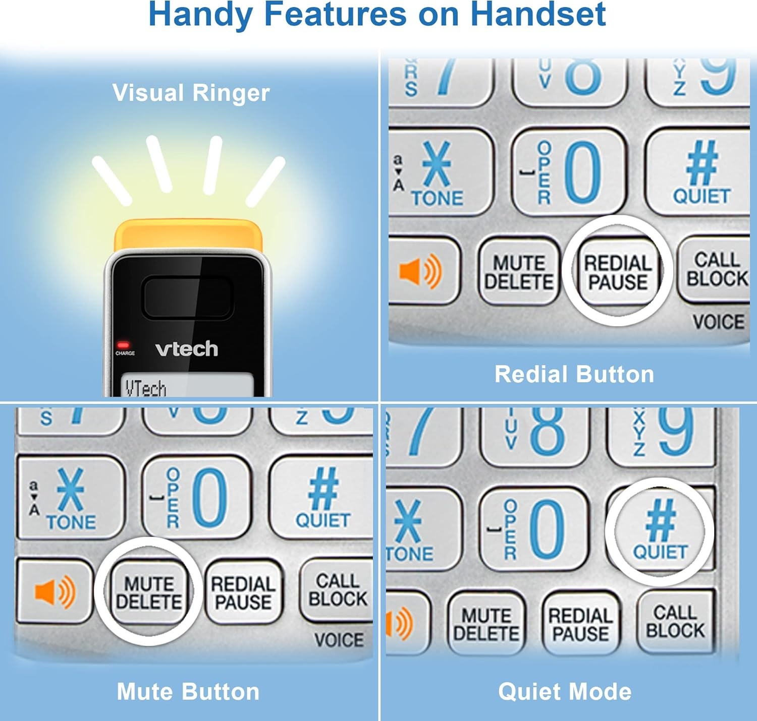 image:imageVTech IS812821 Super Long Range 2Handset DECT 60 Cordless Phone for Home with Answering Machine 2300 ft Range Call Blocking Bluetooth Connect to Cell IntercomSilverBlack
