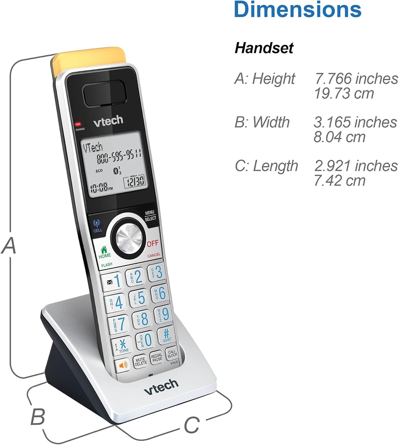 image:imageVTech IS812821 Super Long Range 2Handset DECT 60 Cordless Phone for Home with Answering Machine 2300 ft Range Call Blocking Bluetooth Connect to Cell IntercomSilverBlack