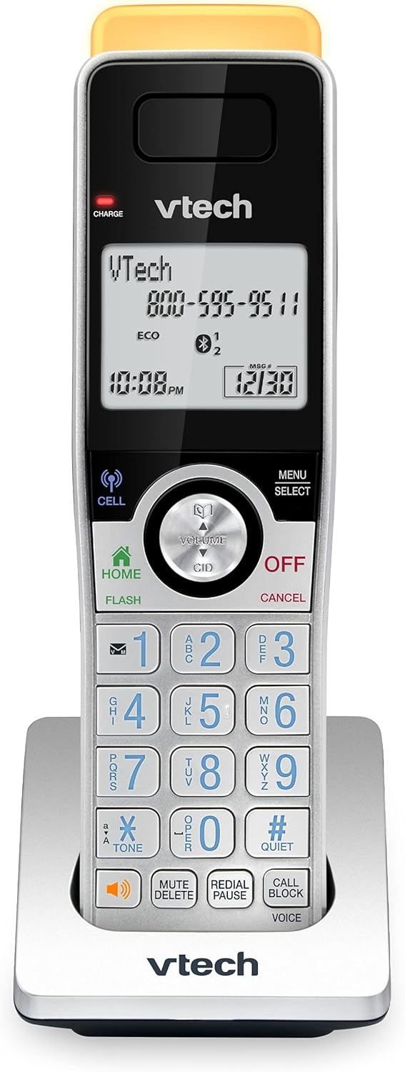 image:imageVTech IS812821 Super Long Range 2Handset DECT 60 Cordless Phone for Home with Answering Machine 2300 ft Range Call Blocking Bluetooth Connect to Cell IntercomSilverBlack