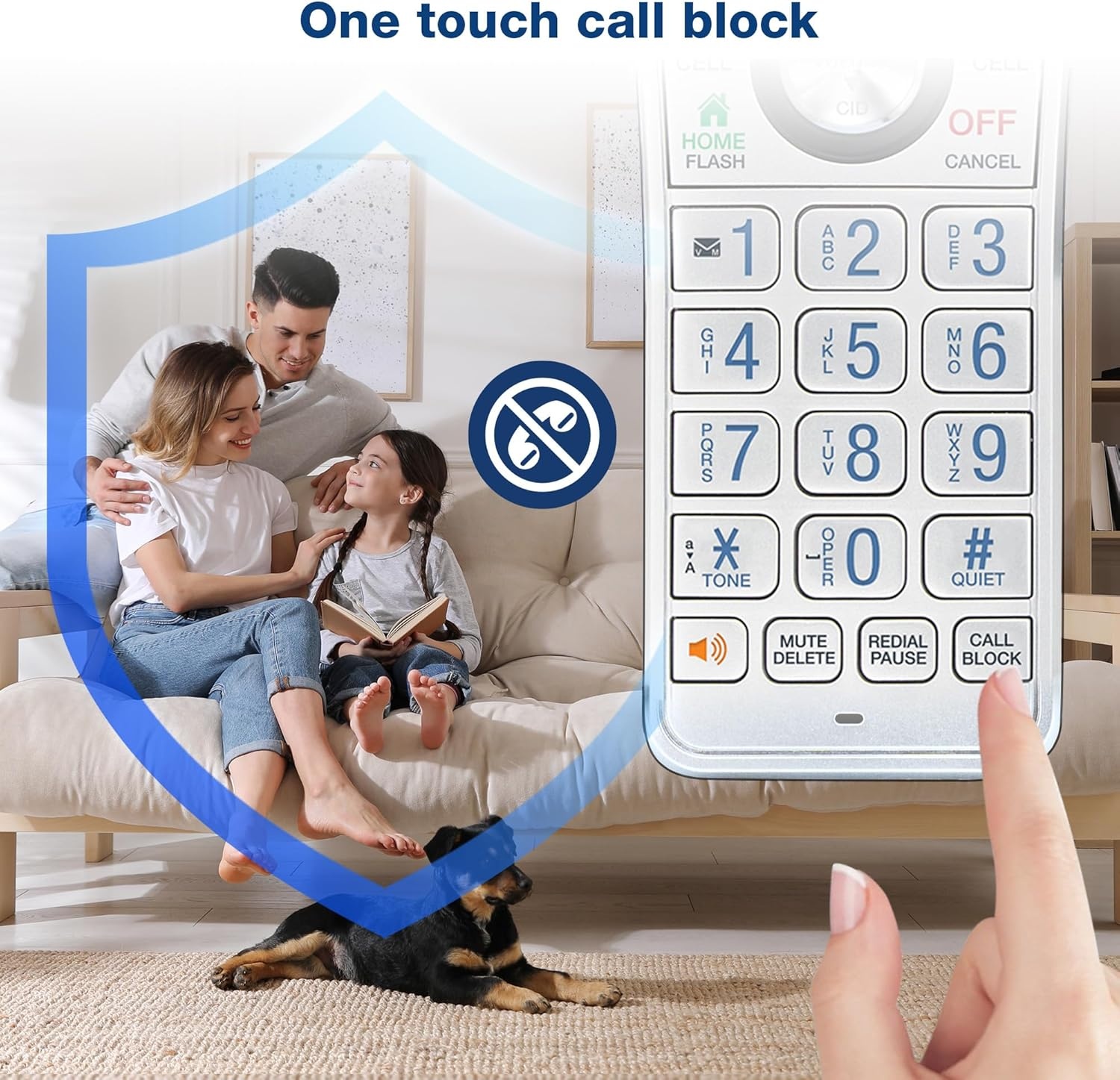 image:imageVTech IS81515 Super Long Range 5 Handset DECT 60 Cordless Phone for Home with Answering Machine 2300 ft Range Call Blocking Bluetooth Headset Jack Power Backup Intercom Expandable to 12 HS2 Handsets