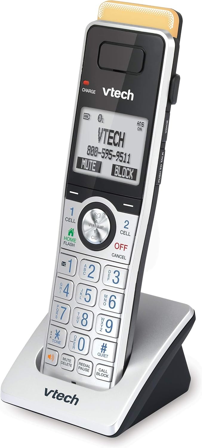 image:imageVTech IS81515 Super Long Range 5 Handset DECT 60 Cordless Phone for Home with Answering Machine 2300 ft Range Call Blocking Bluetooth Headset Jack Power Backup Intercom Expandable to 12 HSAccessory Handset