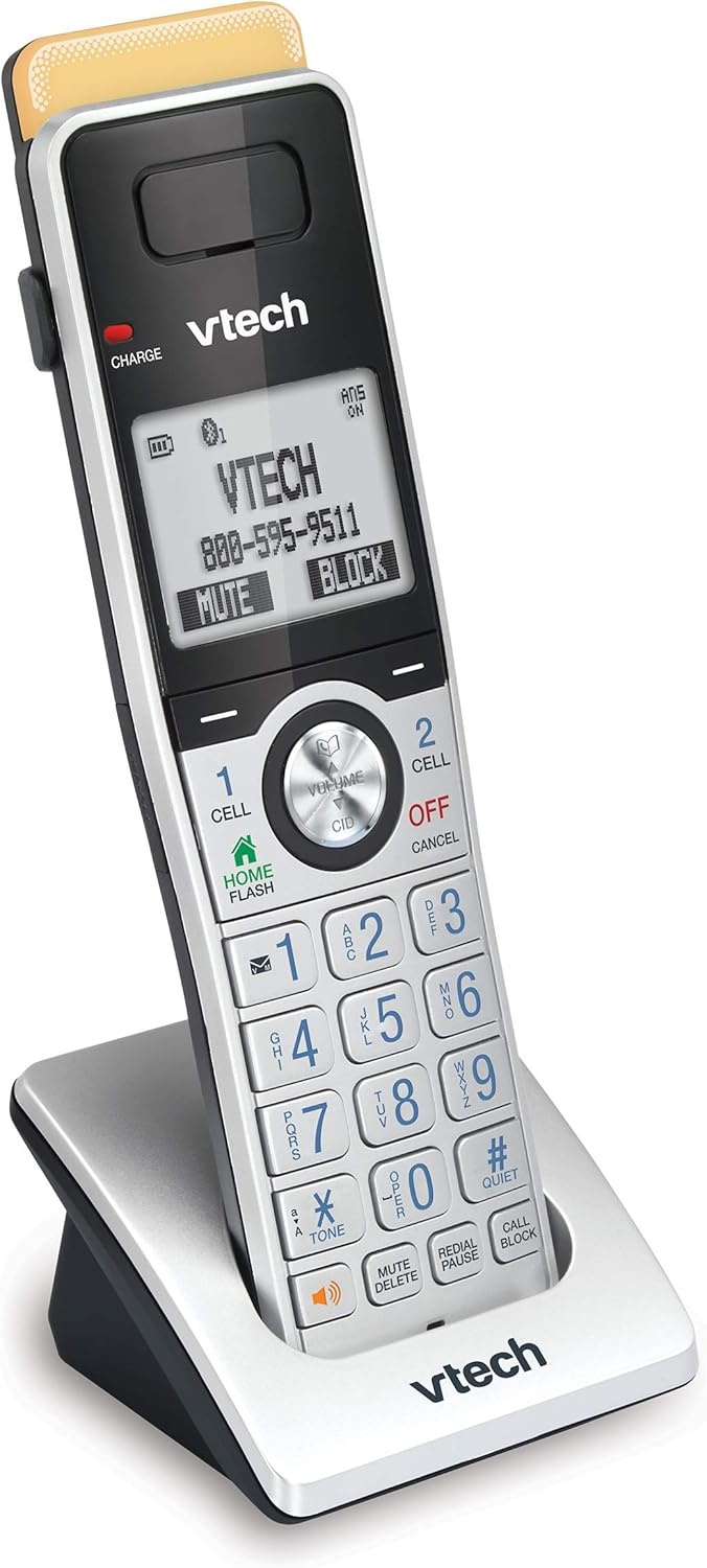 image:imageVTech IS81515 Super Long Range 5 Handset DECT 60 Cordless Phone for Home with Answering Machine 2300 ft Range Call Blocking Bluetooth Headset Jack Power Backup Intercom Expandable to 12 HSAccessory Handset