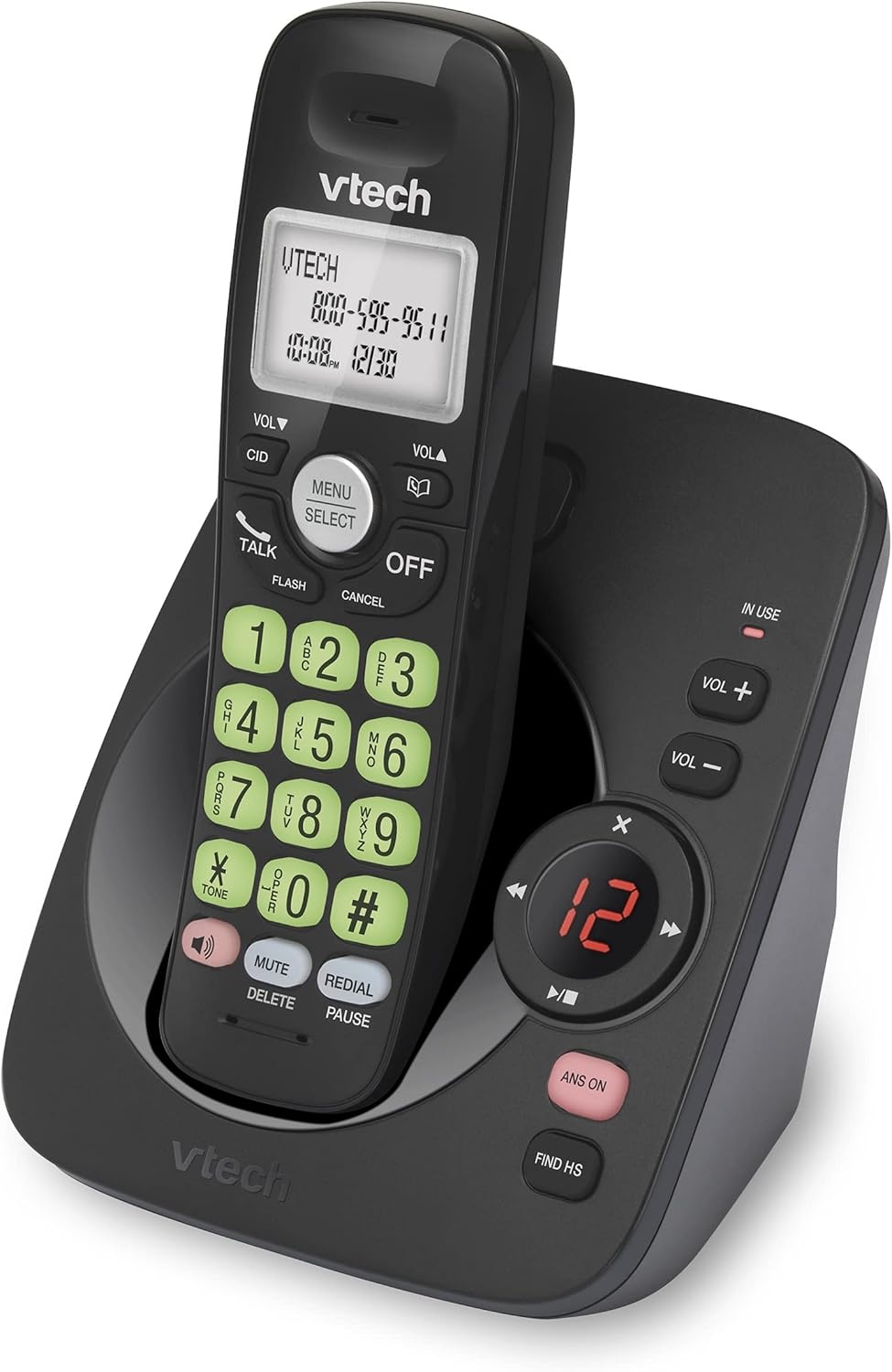 image:imageVTech VG134 DECT 60 Cordless Phone with Digital Answering System FullDuplex Speakerphone Backlit Keypad amp Display Caller IDCall WaitingBlack