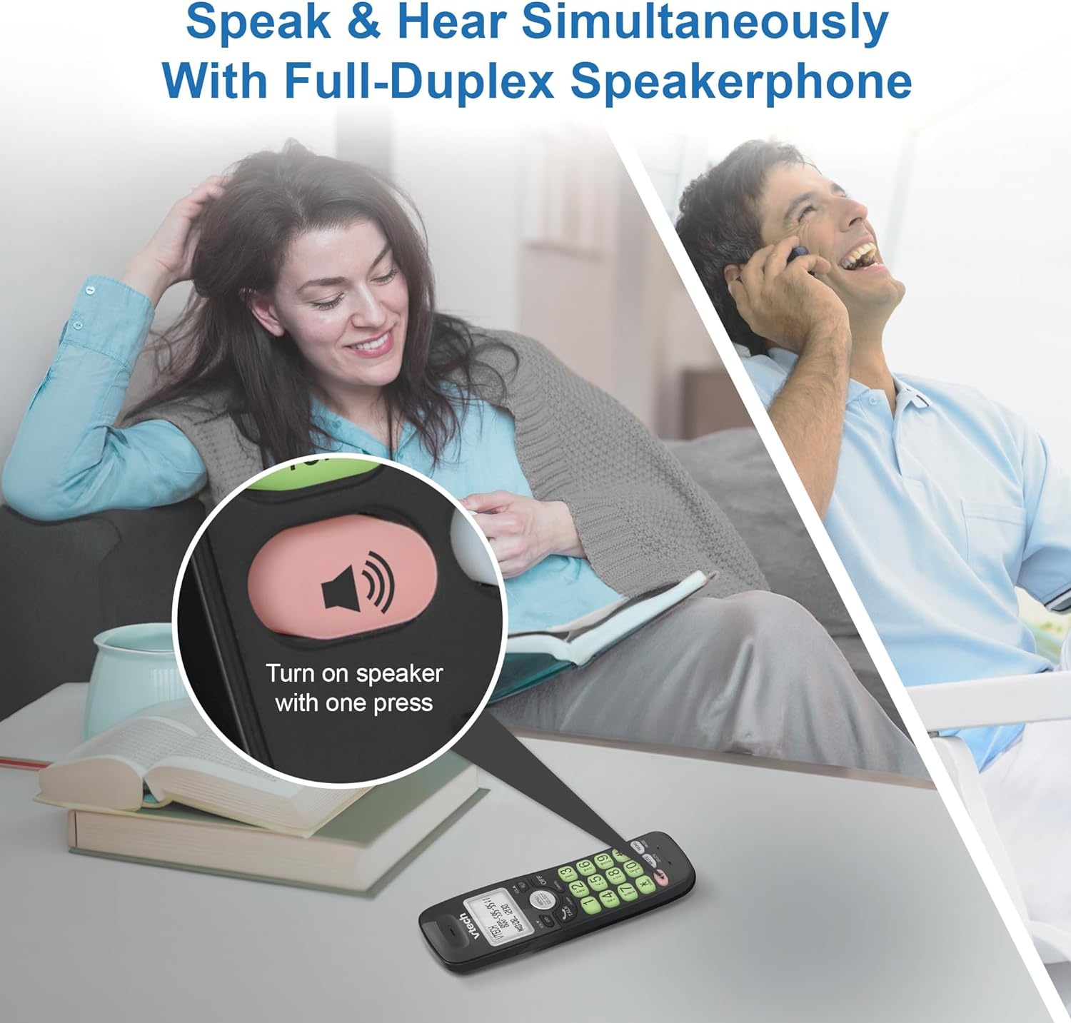 image:imageVTech VG134 DECT 60 Cordless Phone with Digital Answering System FullDuplex Speakerphone Backlit Keypad amp Display Caller IDCall WaitingBlack