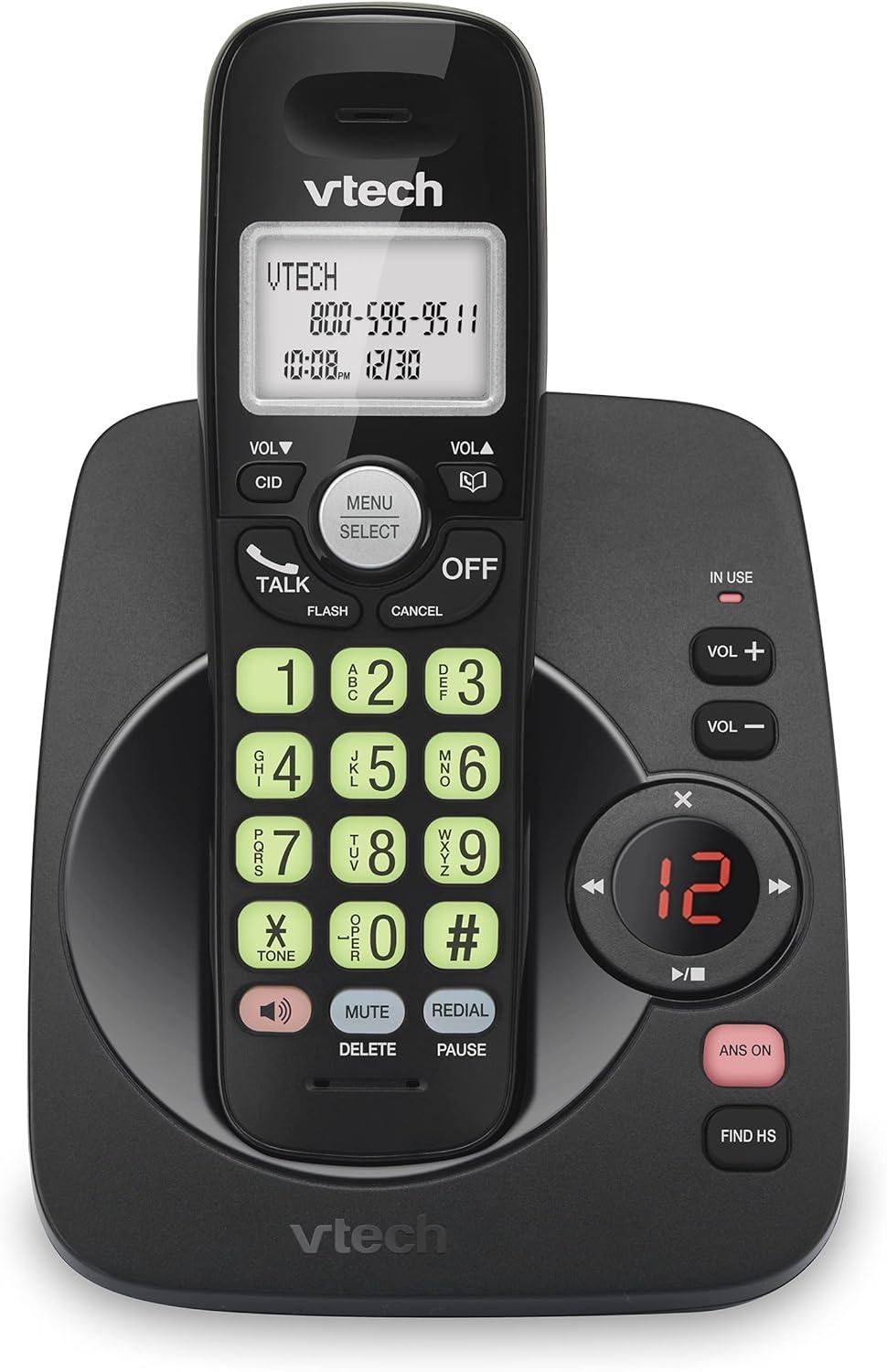 image:imageVTech VG134 DECT 60 Cordless Phone with Digital Answering System FullDuplex Speakerphone Backlit Keypad amp Display Caller IDCall WaitingBlack