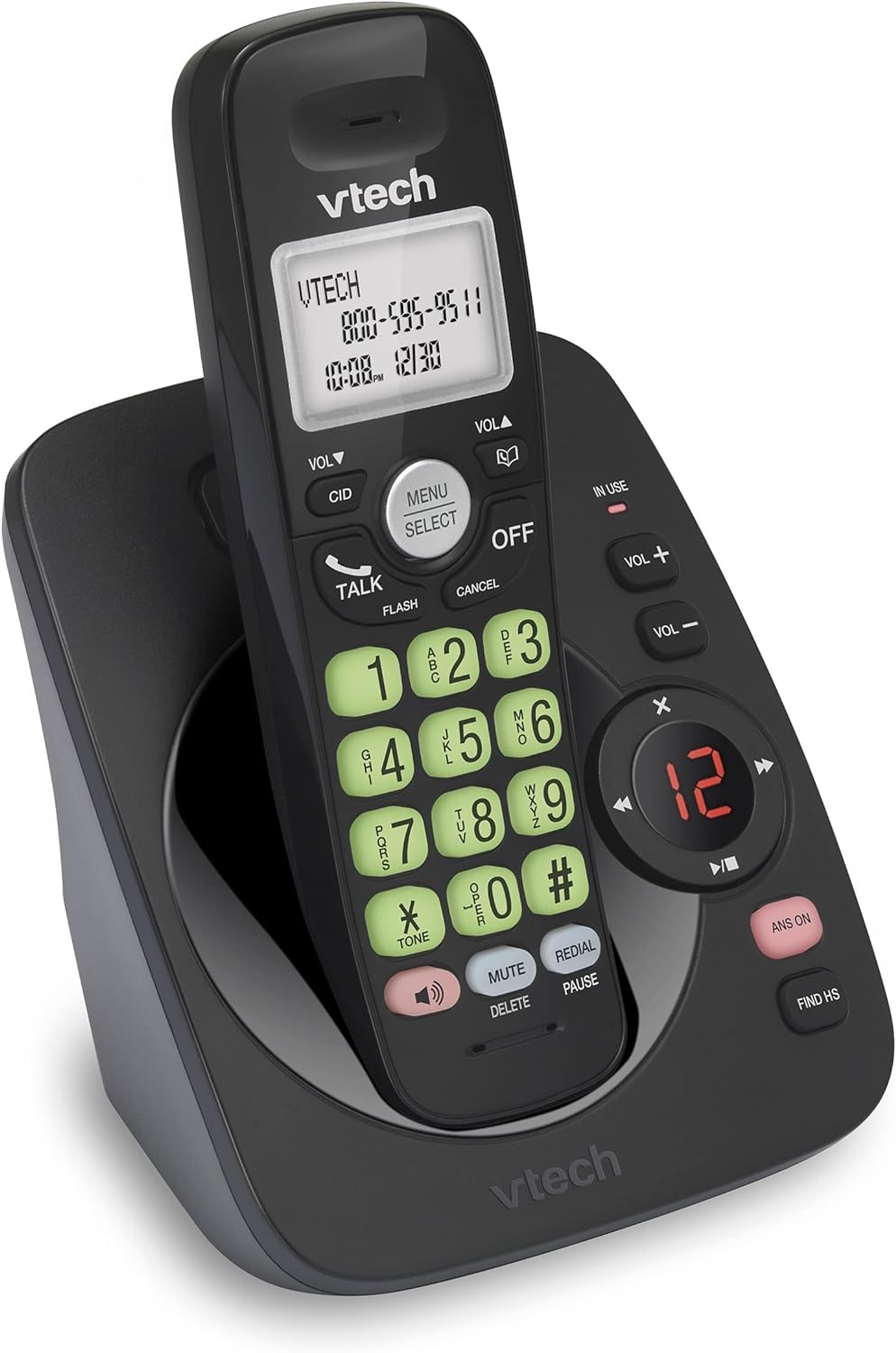 image:imageVTech VG134 DECT 60 Cordless Phone with Digital Answering System FullDuplex Speakerphone Backlit Keypad amp Display Caller IDCall WaitingBlack