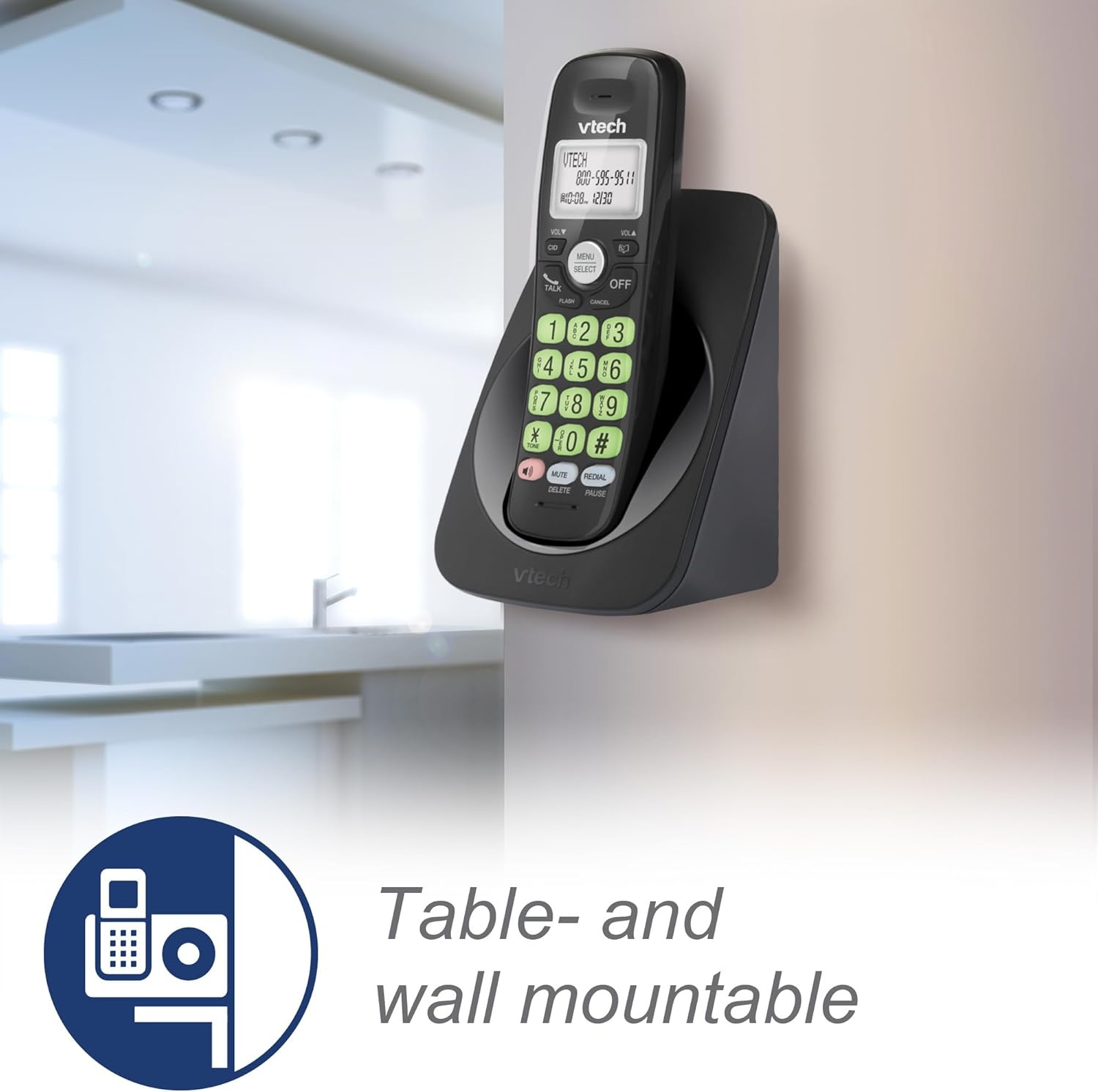 image:imageVTech VG134 DECT 60 Cordless Phone with Digital Answering System FullDuplex Speakerphone Backlit Keypad amp Display Caller IDCall WaitingBlack