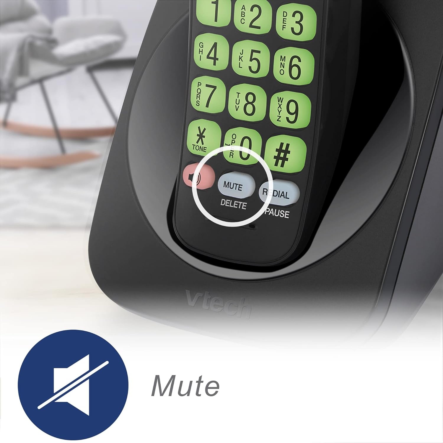 image:imageVTech VG134 DECT 60 Cordless Phone with Digital Answering System FullDuplex Speakerphone Backlit Keypad amp Display Caller IDCall WaitingBlack