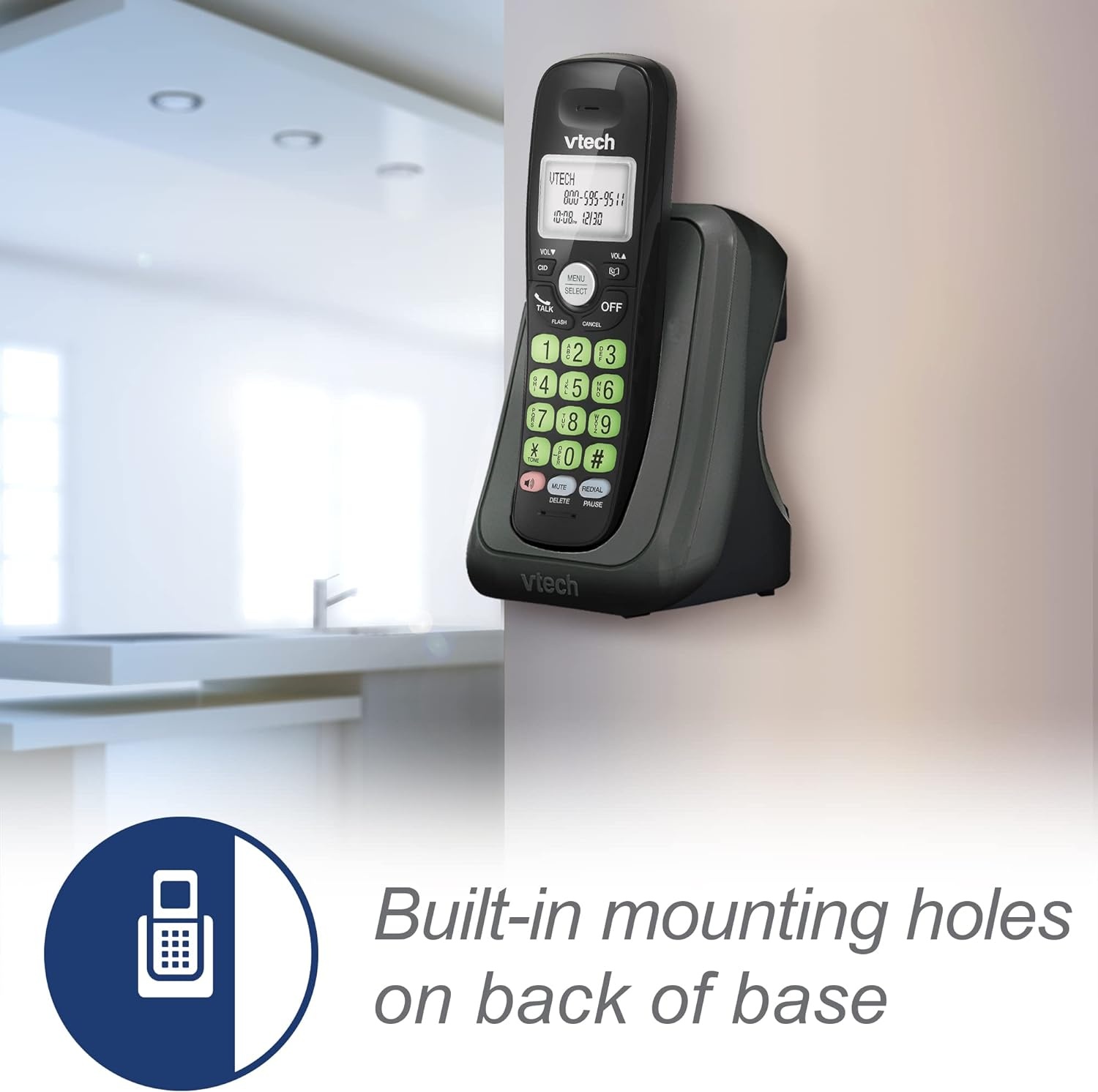 image:imageVTech VG134 DECT 60 Cordless Phone with Digital Answering System FullDuplex Speakerphone Backlit Keypad amp Display Caller IDCall WaitingBlack