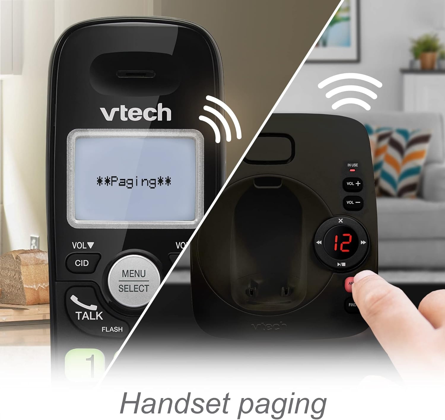image:imageVTech VG134 DECT 60 Cordless Phone with Digital Answering System FullDuplex Speakerphone Backlit Keypad amp Display Caller IDCall WaitingBlack