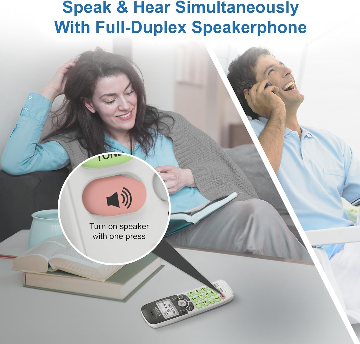 image:imageVTech VG134 DECT 60 Cordless Phone with Digital Answering System FullDuplex Speakerphone Backlit Keypad amp Display Caller IDCall WaitingWhite