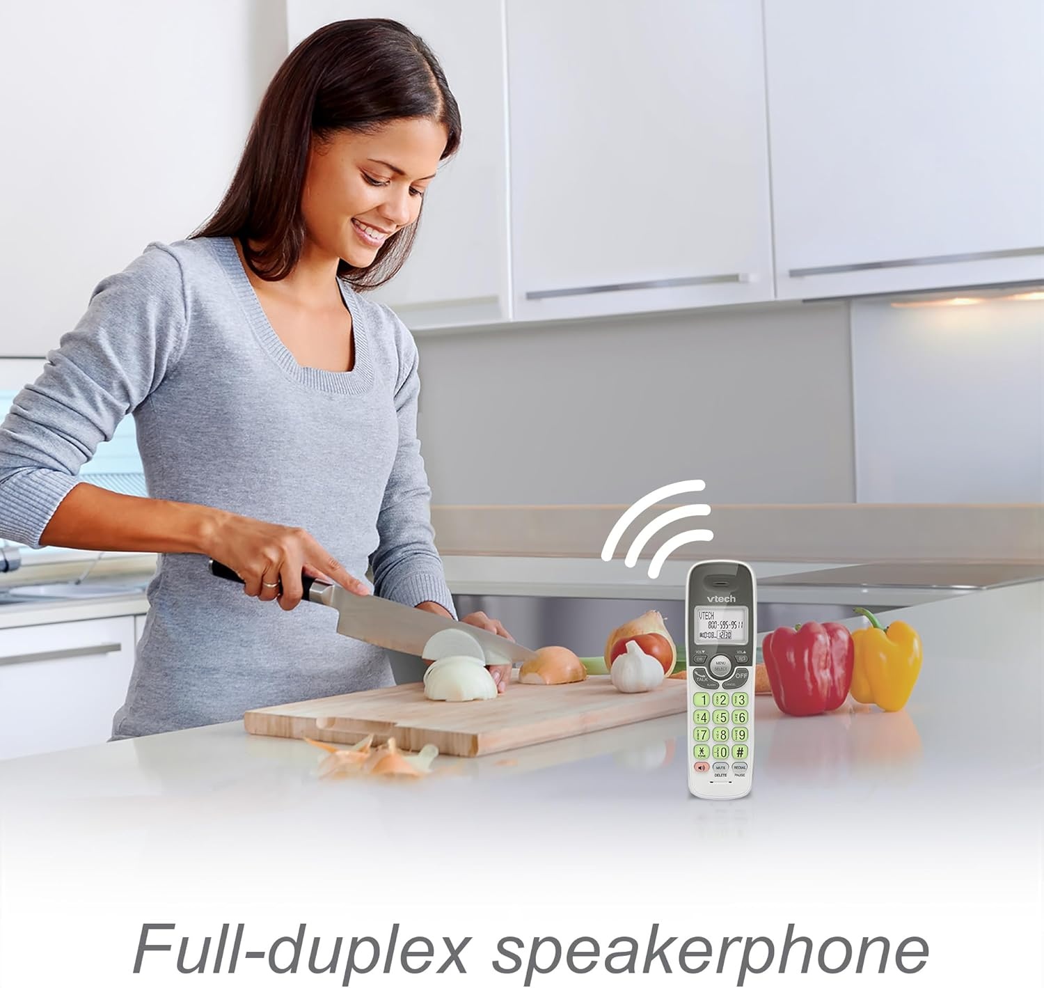 image:imageVTech VG134 DECT 60 Cordless Phone with Digital Answering System FullDuplex Speakerphone Backlit Keypad amp Display Caller IDCall WaitingWhite