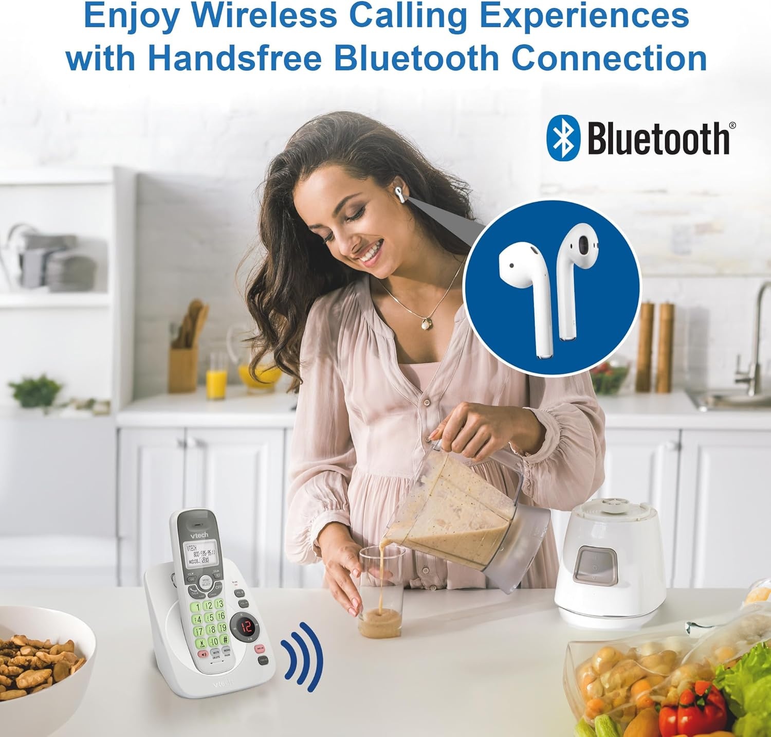 image:imageVTech VG134 DECT 60 Cordless Phone with Digital Answering System FullDuplex Speakerphone Backlit Keypad amp Display Caller IDCall WaitingWhite