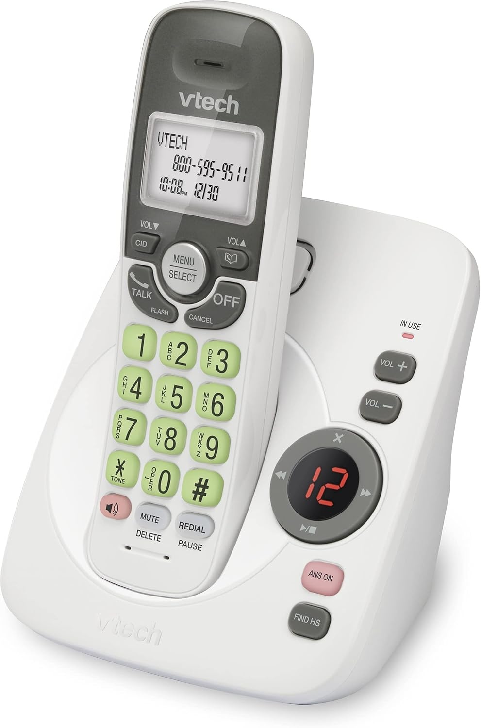 image:imageVTech VG134 DECT 60 Cordless Phone with Digital Answering System FullDuplex Speakerphone Backlit Keypad amp Display Caller IDCall WaitingWhite