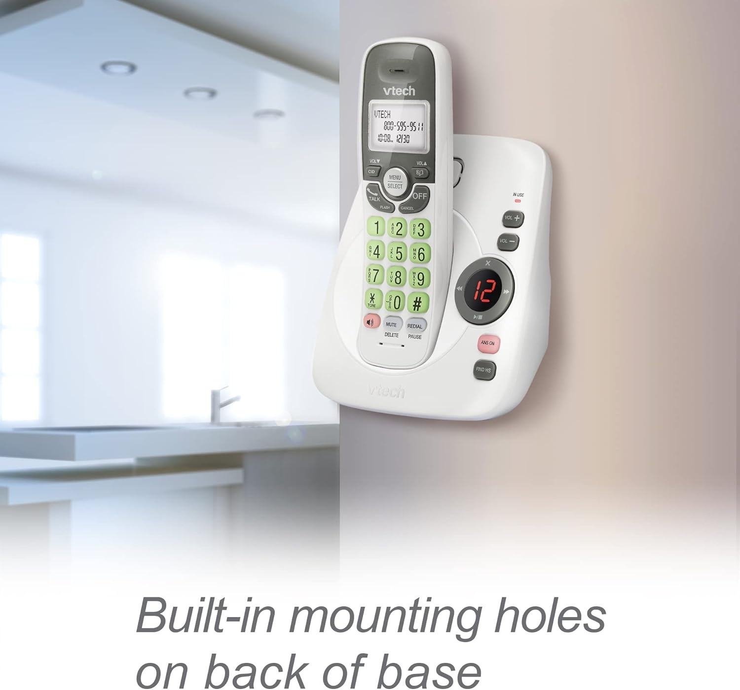 image:imageVTech VG134 DECT 60 Cordless Phone with Digital Answering System FullDuplex Speakerphone Backlit Keypad amp Display Caller IDCall WaitingWhite