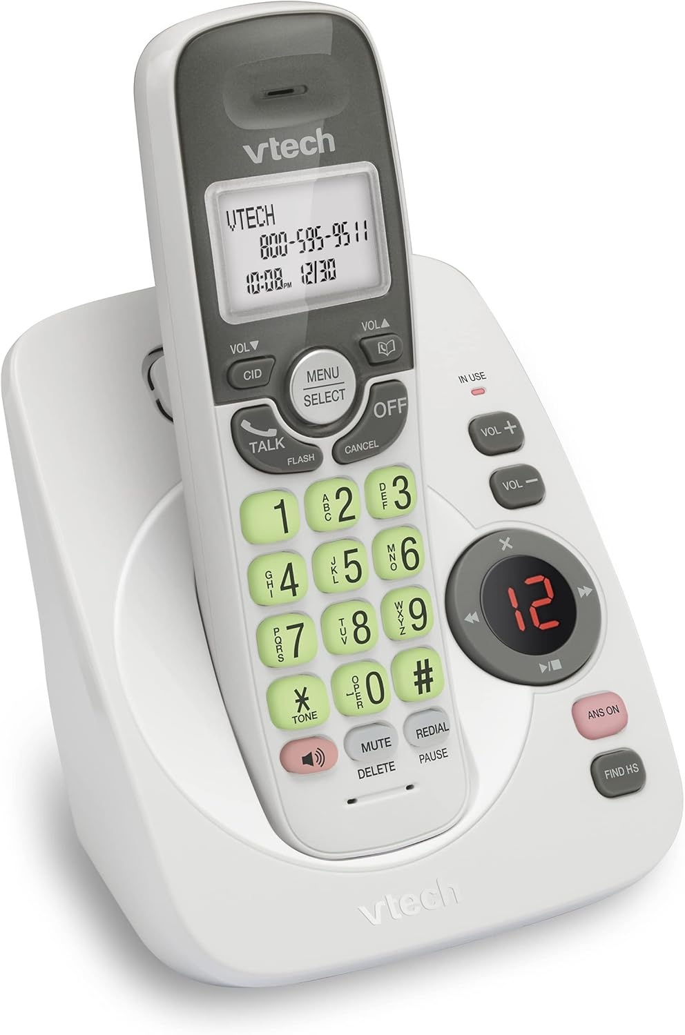 image:imageVTech VG134 DECT 60 Cordless Phone with Digital Answering System FullDuplex Speakerphone Backlit Keypad amp Display Caller IDCall WaitingWhite
