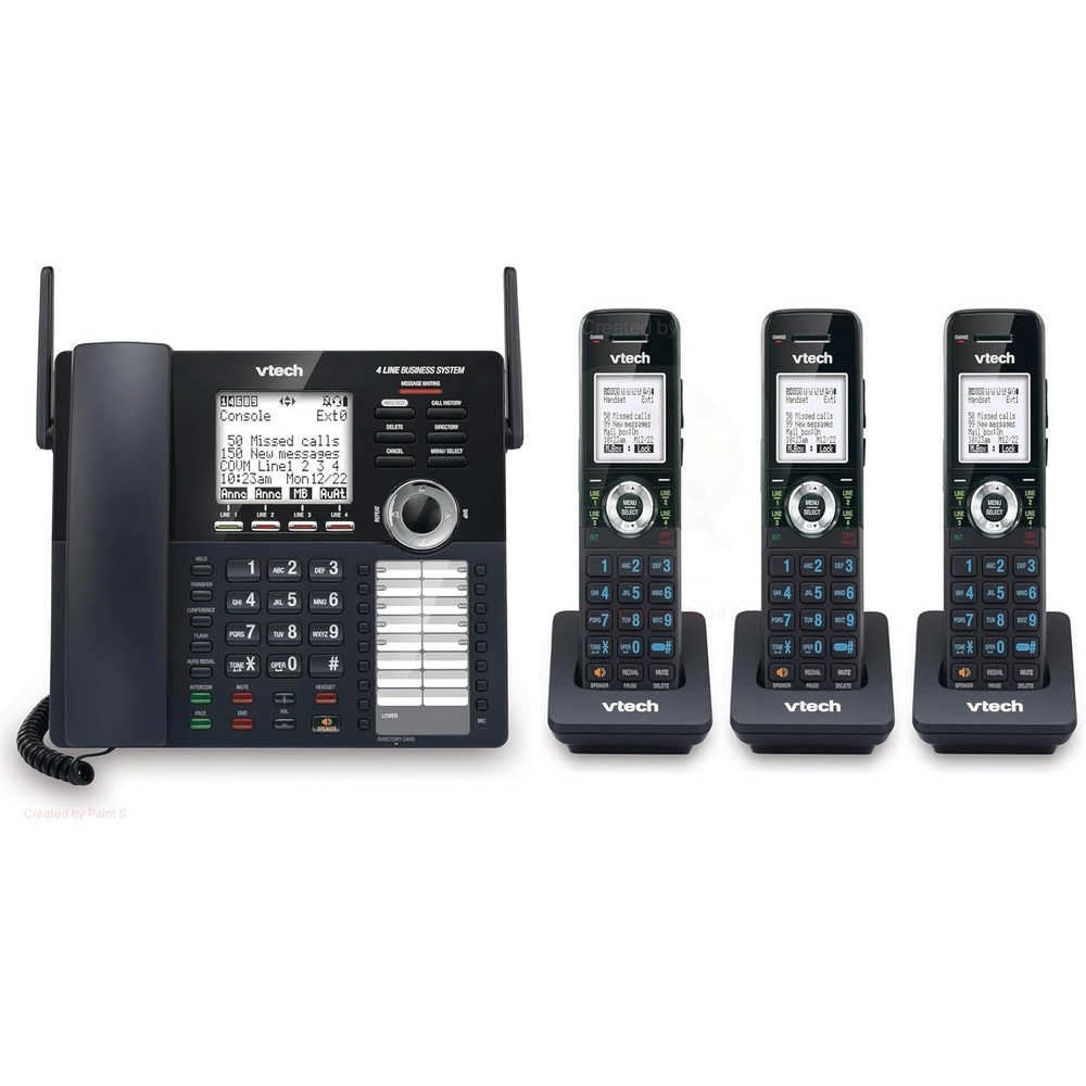 image:imageVTech AM18447 4Line Expandable Small Business Office Phone System Accessory Handset Black