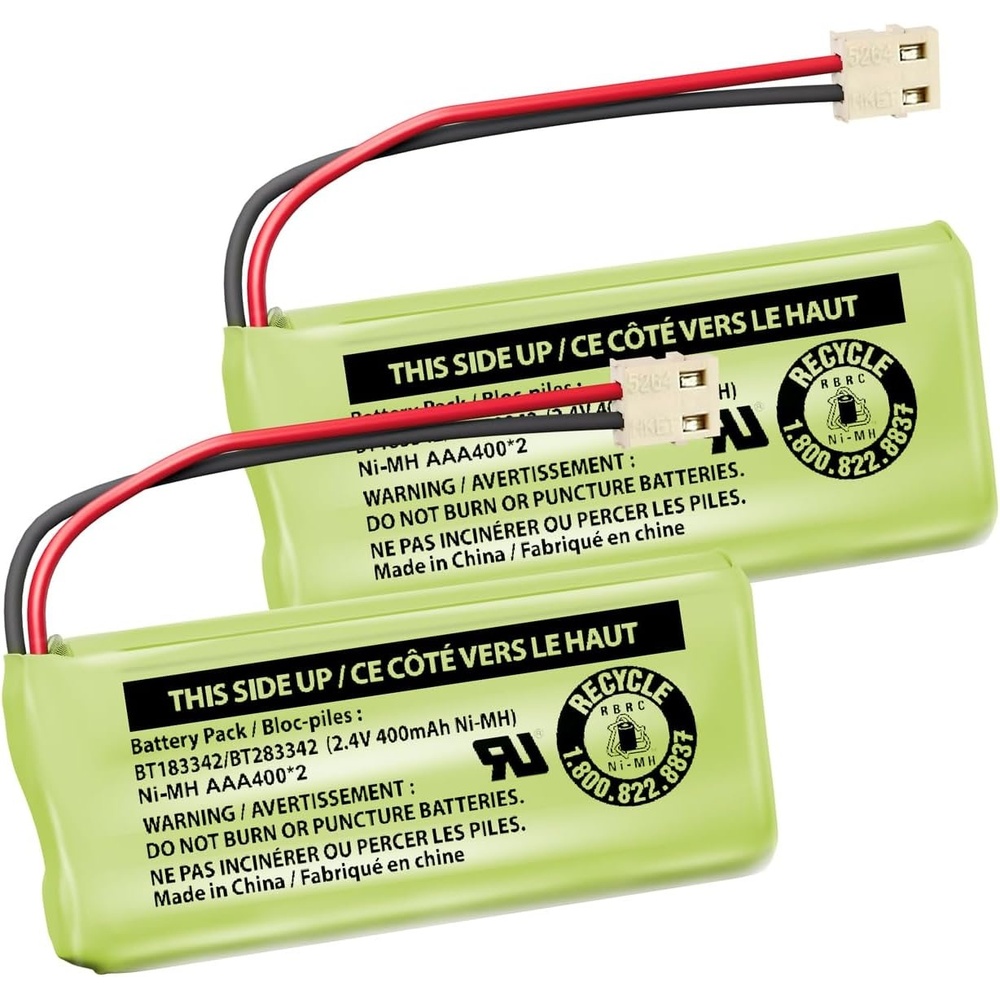 image:imageVTech Battery Pack Compatible with Most and ATampT DECT 60 Cordless Phone Handsets and Most Audio Baby Monitors NiMH Rechargeable Batteries Replacement Batteries BT183342BT283342 Pack of 32 Pack
