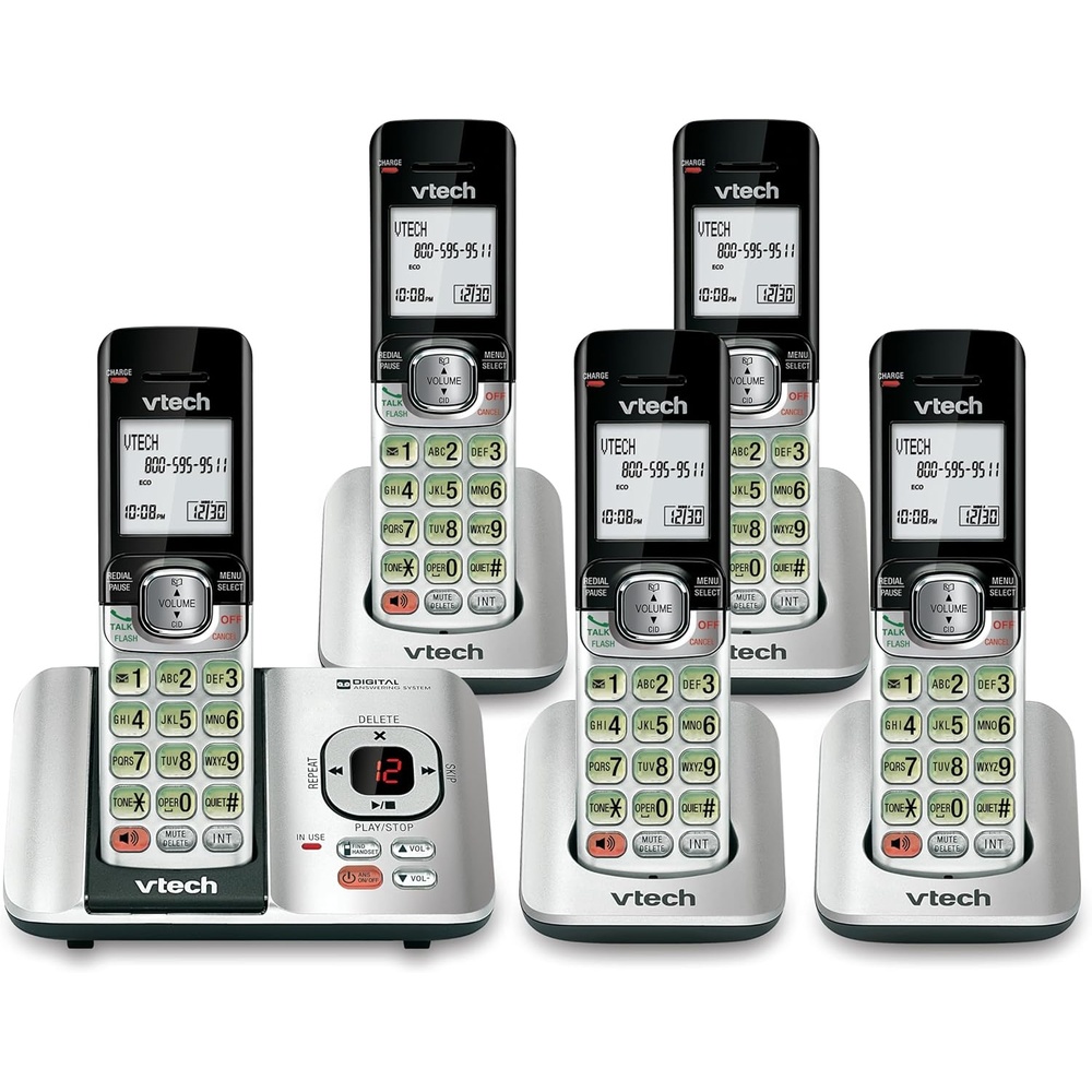 image:imageVTech CS6529 1Handset Cordless Phone with Answering Machine Caller IDCall Waiting DECT 60 Handset Speakerphone SilverBlackSilver