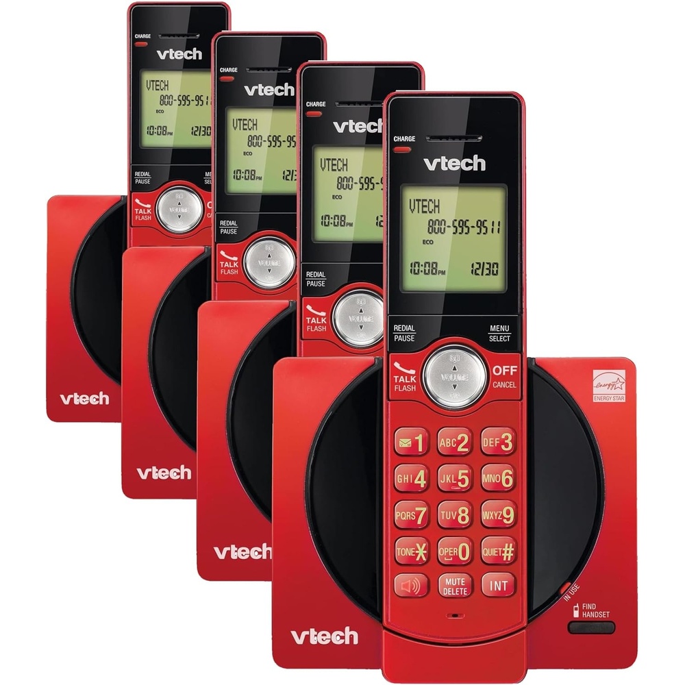 image:imageVTech CS691916 DECT 60 Cordless Phone Red Caller IDCall Waiting Stores 30 Calls Backlit Keypad amp Display Full Duplex Handset Speakerphone Wall MountableRed