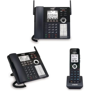 image:imageVTech 4Line Expandable Small Business Office Phone System amp VTech Extension Deskset amp Vtech Accessory Handset Black