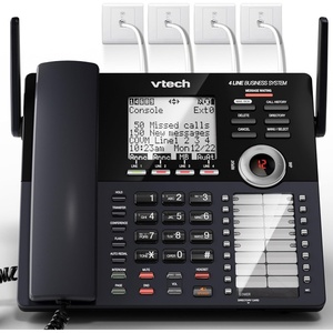 image:imageVTech AM18447 Main Console 4Line Small Business Phone System  Expandable to 10 Stations Digital Answering Machine Auto Attendant Intercom amp Custom Music on Hold BlackMain Console  Black