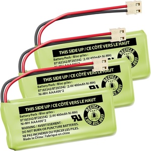 image:imageVTech Battery Pack Compatible with Most and ATampT DECT 60 Cordless Phone Handsets and Most Audio Baby Monitors NiMH Rechargeable Batteries Replacement Batteries BT183342BT283342 Pack of 33 Pack