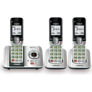 image:imageVTech CS6529 1Handset Cordless Phone with Answering Machine Caller IDCall Waiting DECT 60 Handset Speakerphone SilverBlack3 Handsets Silver