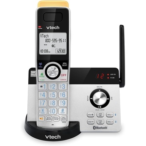 image:imageVTech IS812821 Super Long Range 2Handset DECT 60 Cordless Phone for Home with Answering Machine 2300 ft Range Call Blocking Bluetooth Connect to Cell IntercomSilverBlack