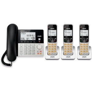 image:imageVTech VG2082 DECT 60 CordedCordless Phone System with 2 Handsets Digital Answering Machine Call Blocking Caller ID Large Backlit Display3 Handsets